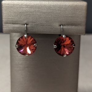 Sabika retired orangy/reddish Swarovski leaver back earrings